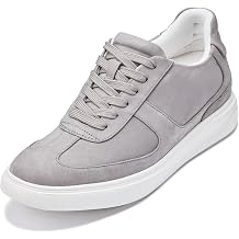 CALTO Mens Invisible Height Increasing Elevator Shoes - Lightweight Nappa Fashion Sneakers - 2.6 Inches Taller