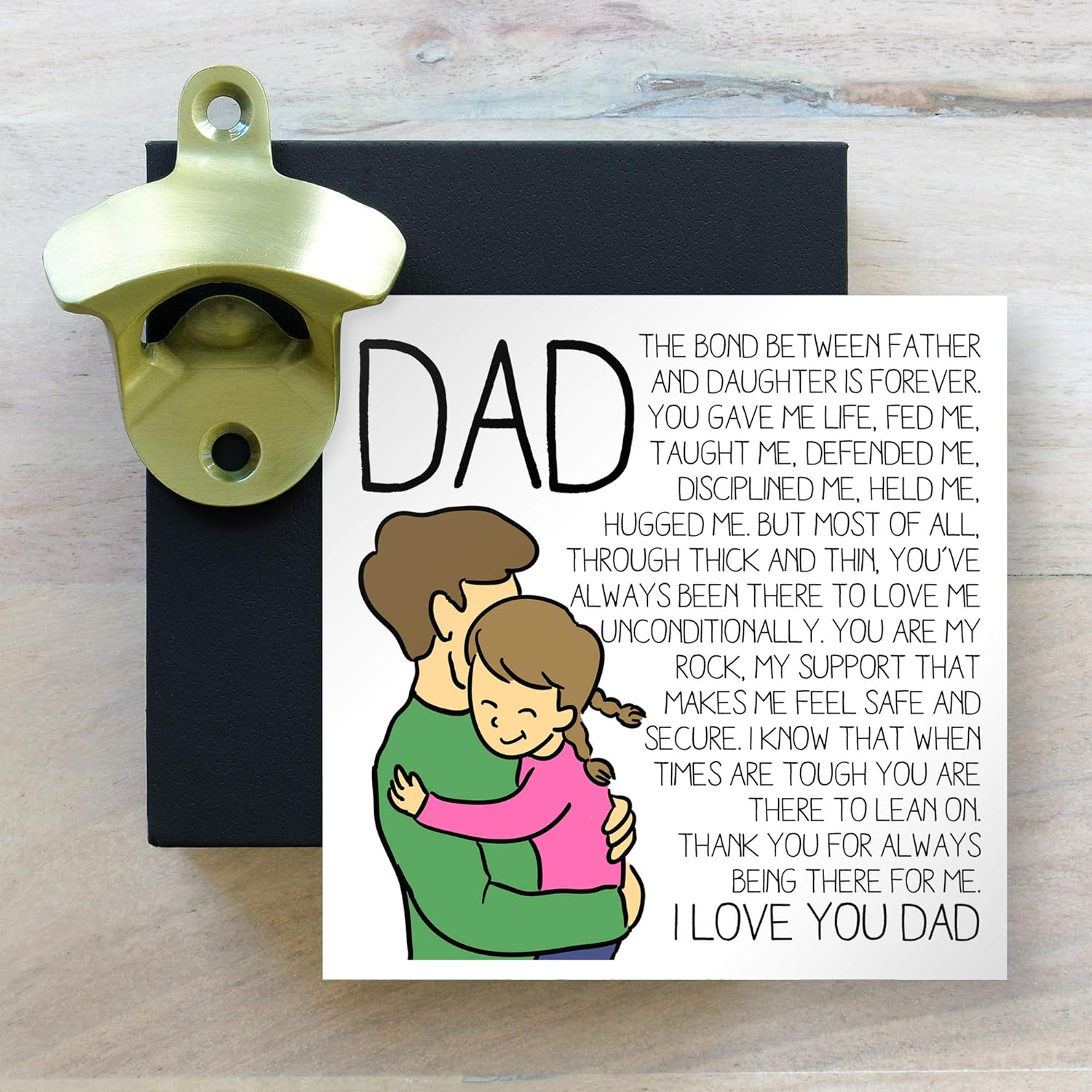 Father & Daughter Gift Box with Heartfelt Card for Birthday, Holidays & More (Bottle Opener)