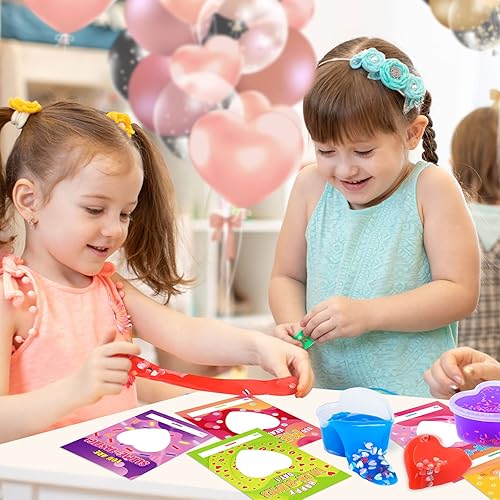 Miniatura 4 de OCHIDO Tarjetas de San Valentín para niños juego de 30 limos en forma de corazón con tarjetas de felicitación de San Valentín para niños regalos de