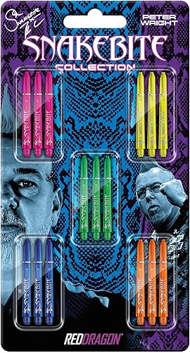 RED DRAGON Dart Shaft Collections - 5 juegos por paquete 15 ejes en total