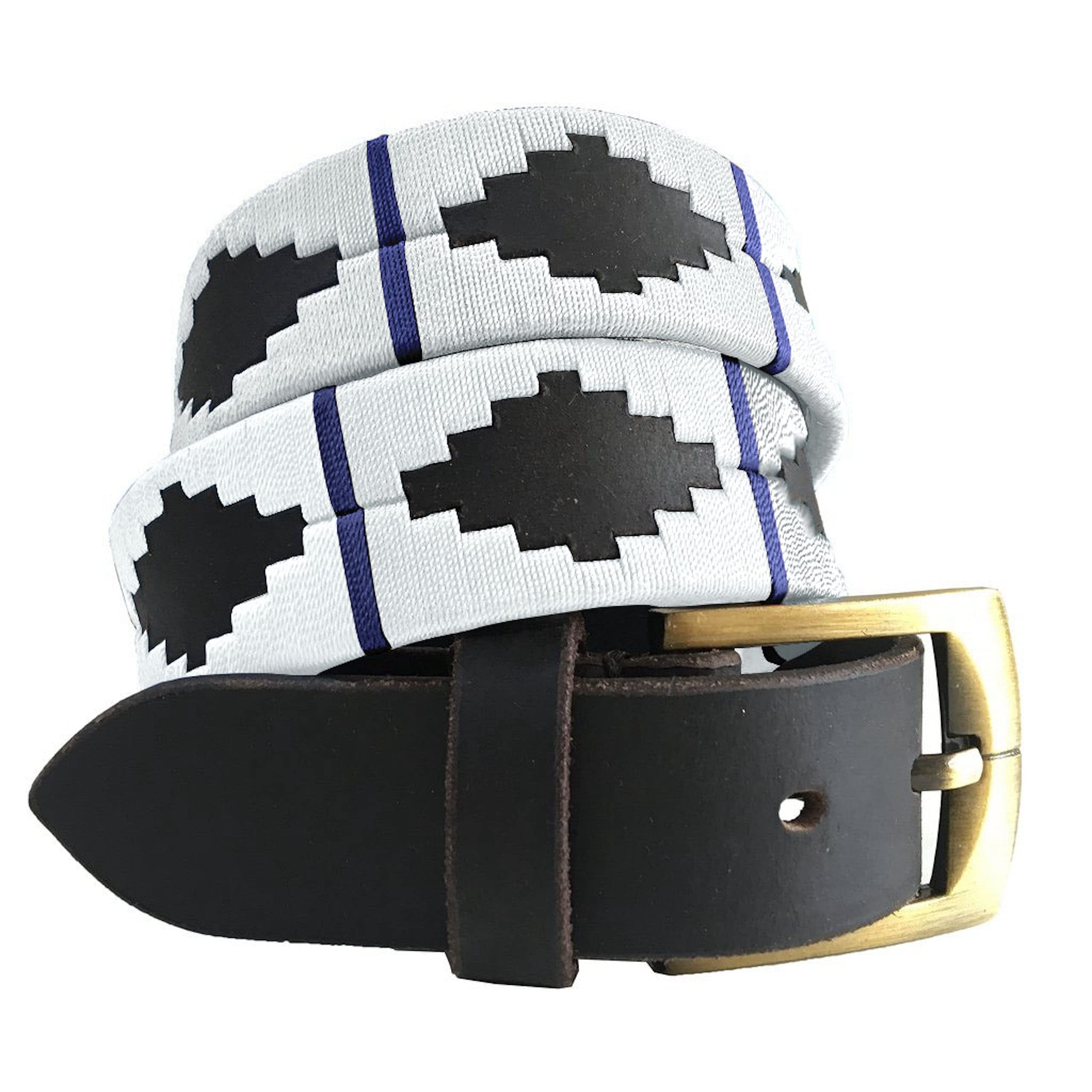 Carlos Diaz Men's Brown Wo Premium Unisex Leather Embroidered Designer Polo Belt (90 Cm/ 34-36 Inches)