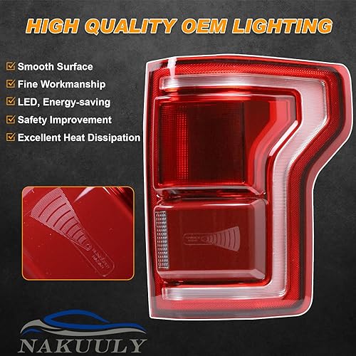 Miniatura 6 de Nakuuly Luces traseras LED con punto ciego compatibles con Ford F150 2015 2016 2017 luz trasera derecha del lado del pasajero luz trasera lámpara de