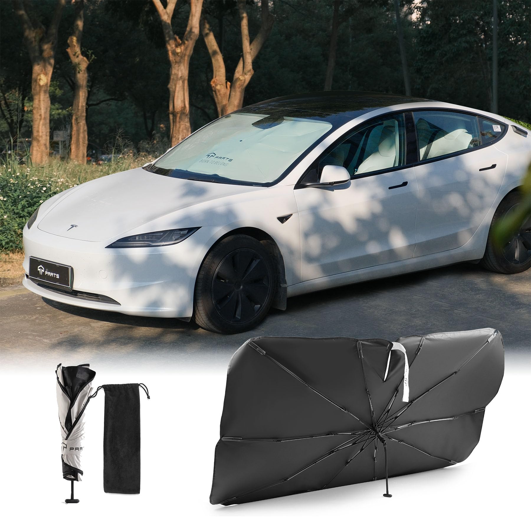 Amazon.com: TPARTS Windshield Sun Shade Umbrella for Tesla Model Y