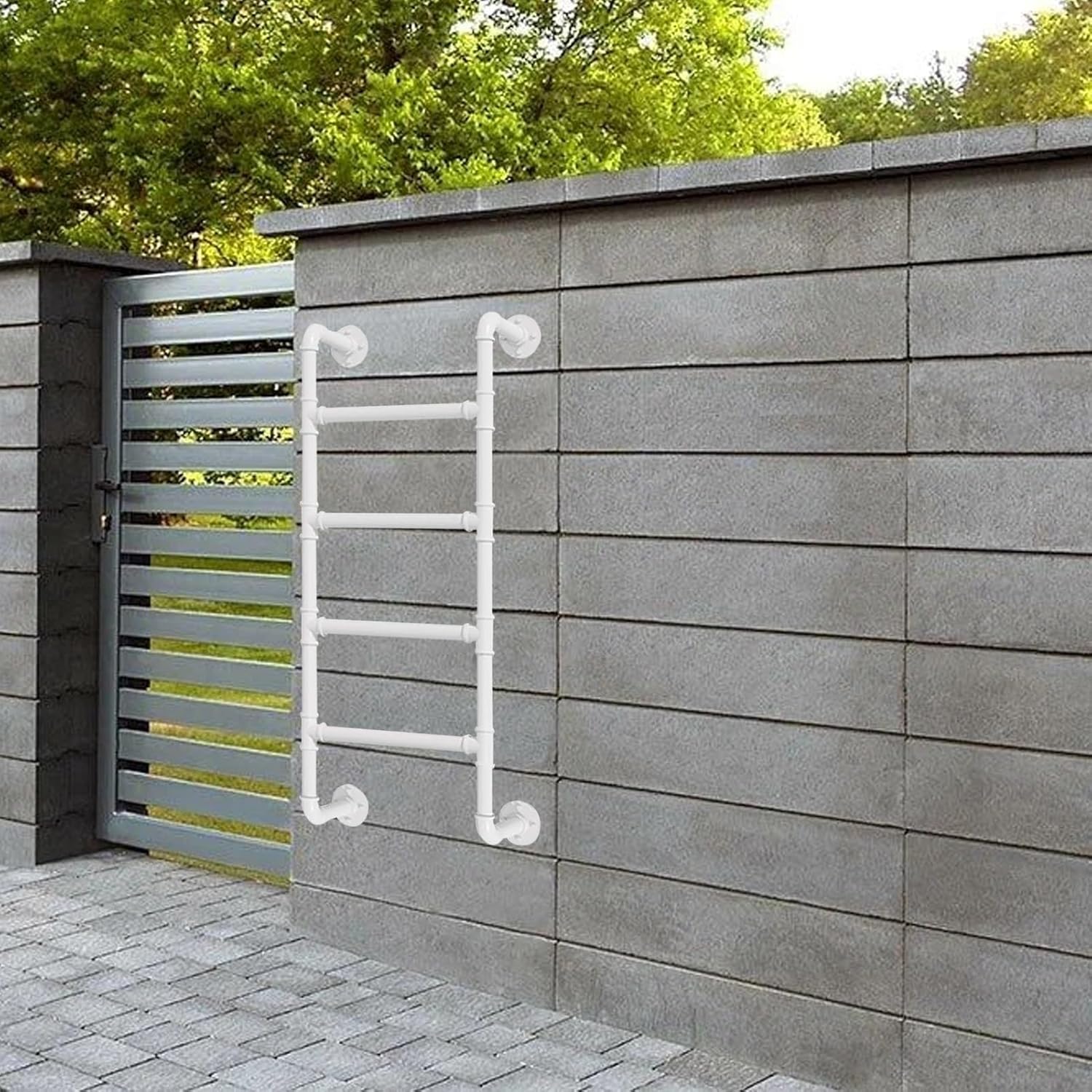 Indoor Outdoor Step Ladder, Egress Ladder for Entrance, 3.3-9.8ft Window Well Egress Ladder, Fire Escape Climbing Ladder, Basement Egress Ladder, Loft Attic Garage Bunk Bed RV Ladd