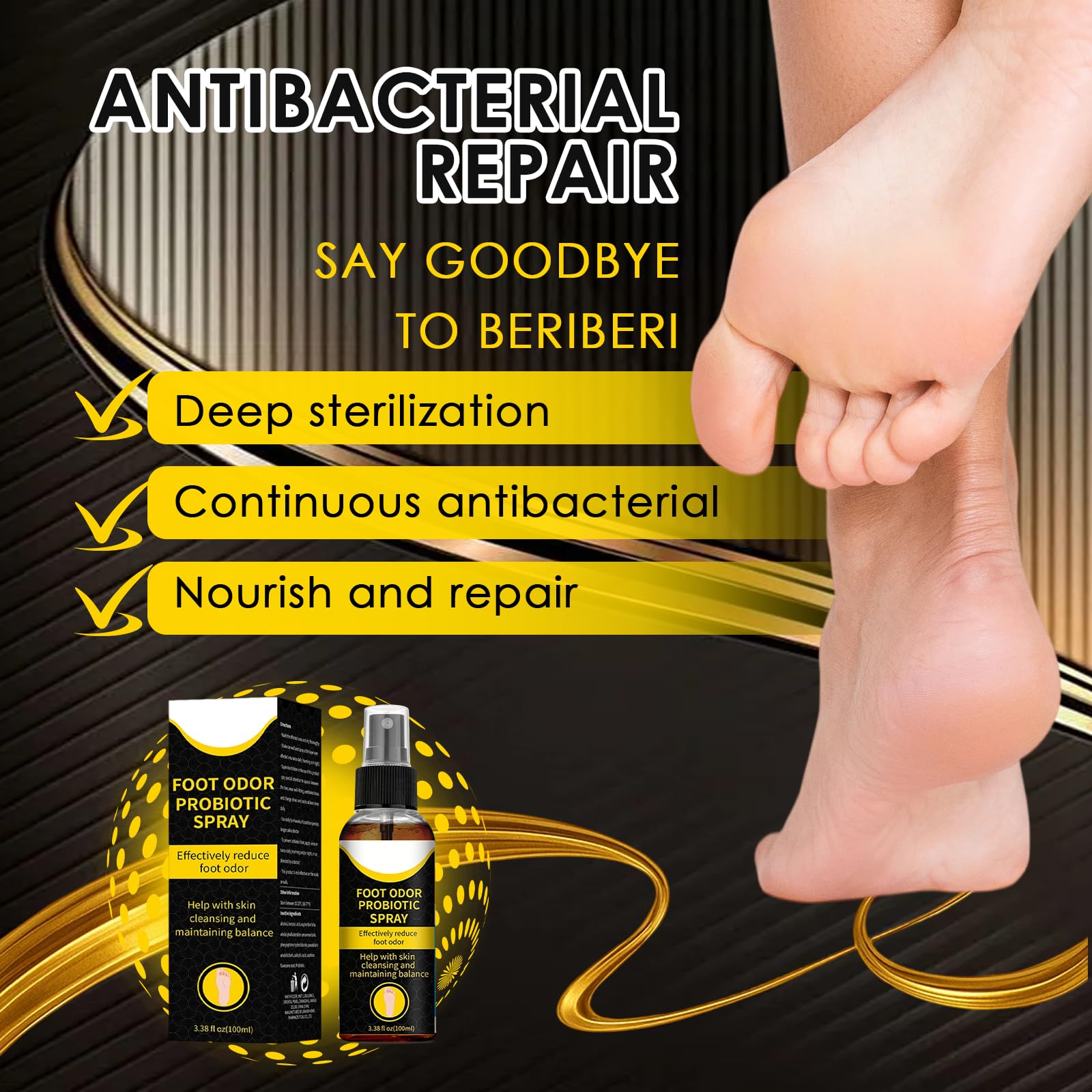100ml Protect Spray Desodorante Pies, Desodorante para Pies,Acción Absorbente y Antitranspirante, Spray Purificante, Absorción Rápida,Reduce el Sudor Excesivo,Sensación de frescura