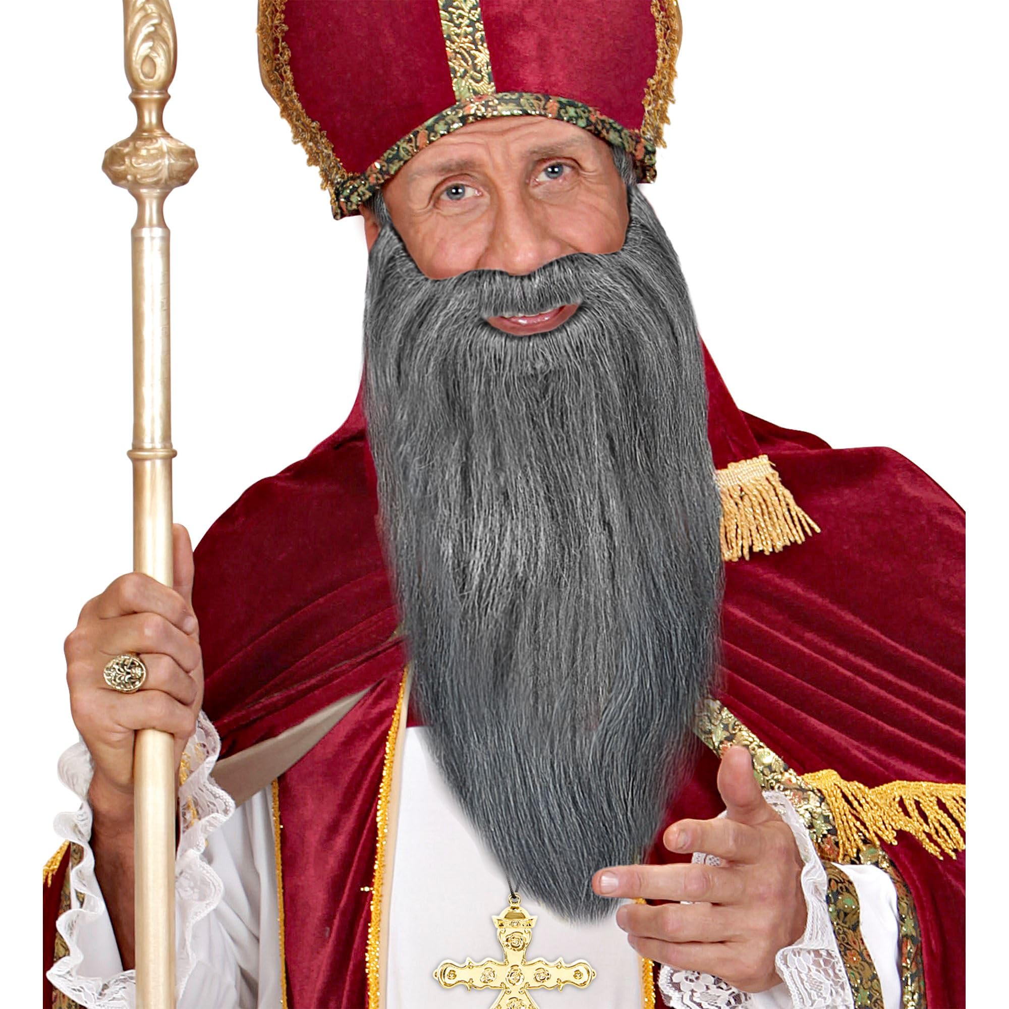 W WIDMANN MILANO Party Fashion, Multi-Character Long Beard with Moustache, for Adults Gnomes, Goblins, Elves, Wizards - Image 4
