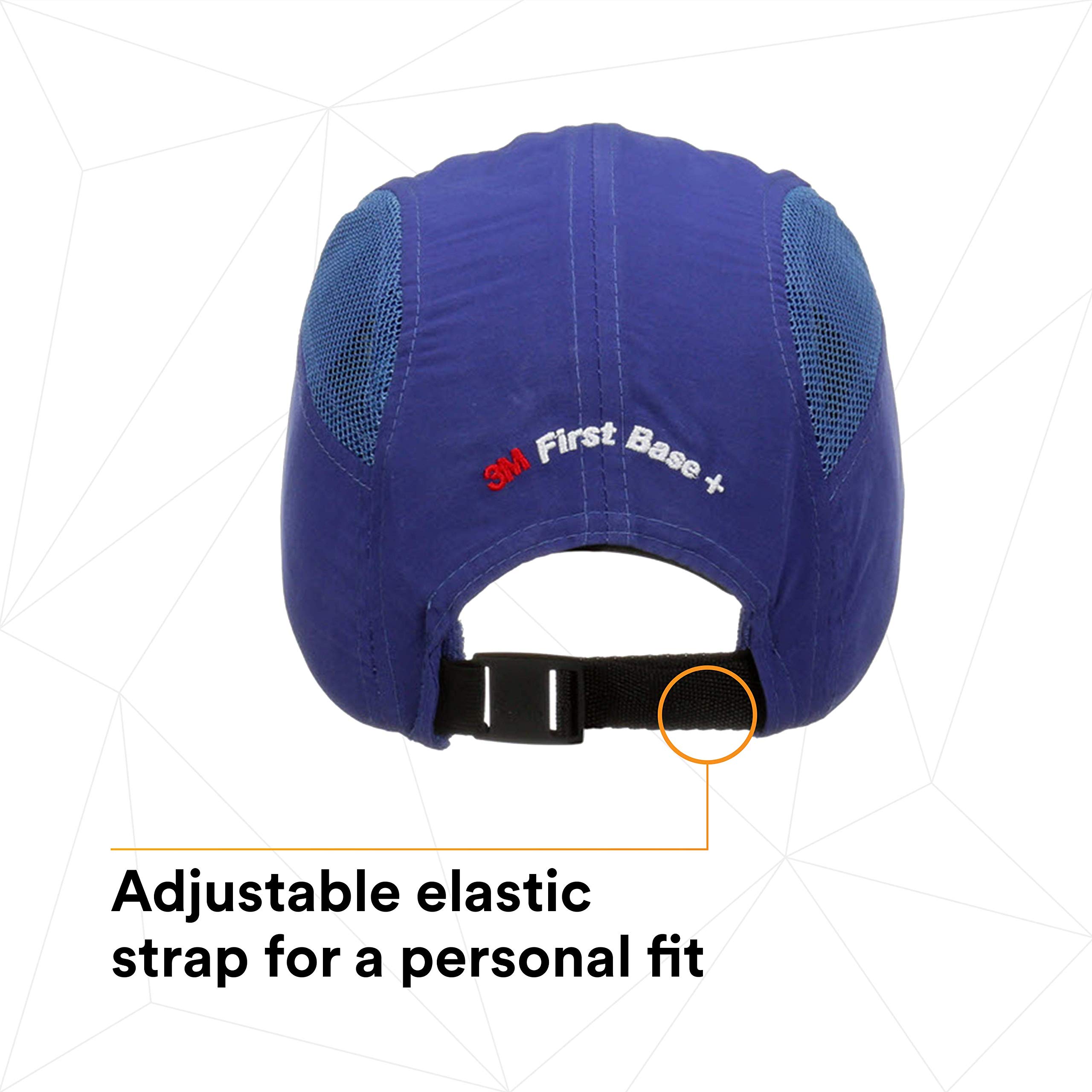 3M First Base y Gorra de protección, Azul Real, con Visera Recortada 55 mm, 2014288 (Paquete de 4)