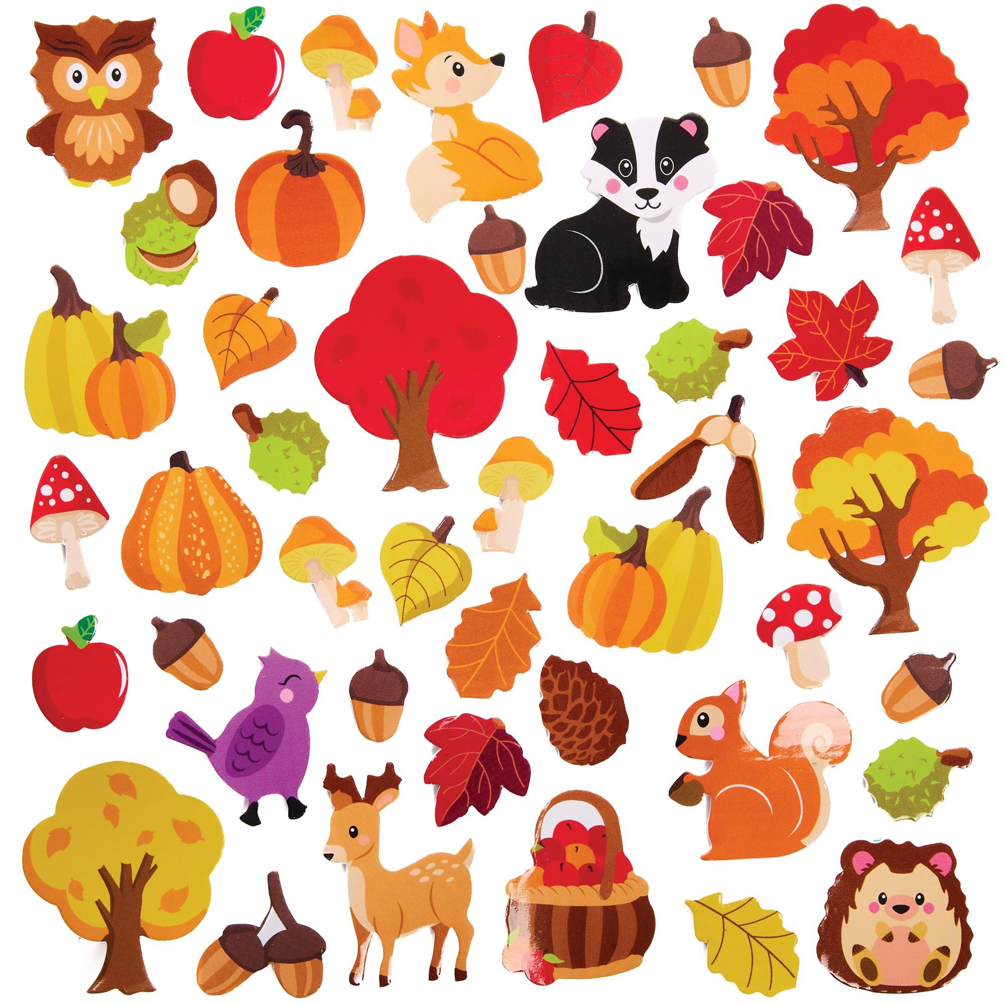 Baker Ross – 198 Autocollants Mousse Et Paillettes – Motif Étoiles Automne – Scrapbooking Et Loisirs Créatifs