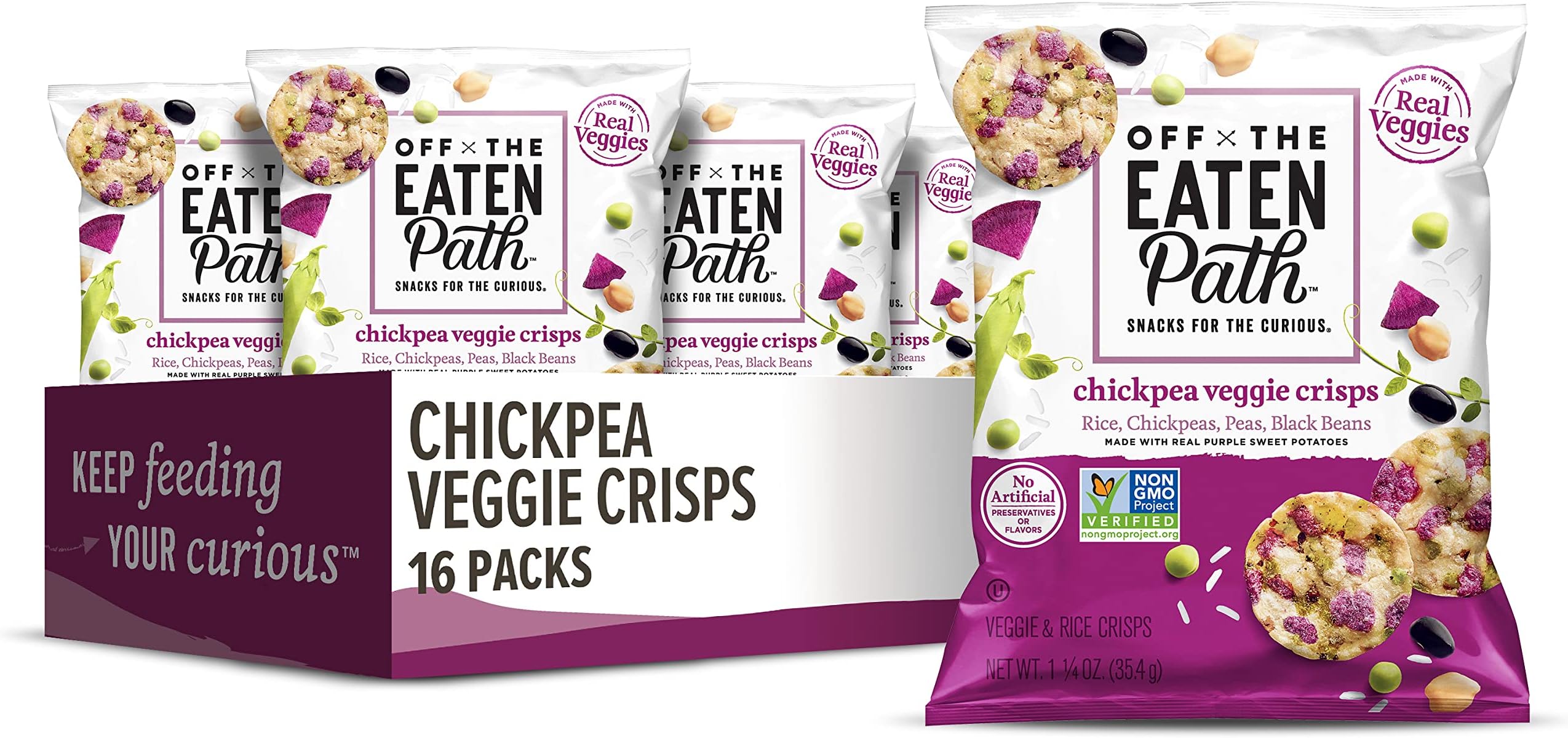 Off The Eaten Path Veggie Crisps, Chickpea, 1.25 Ounce (Pack of 16)