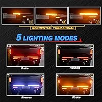 Vista 2 de MICTUNING Barra de Luz Triple para Portón Trasero Impermeable Plug-and-Play Marco de Aluminio con Conector Plano de 4 Vías - Señal de Giro