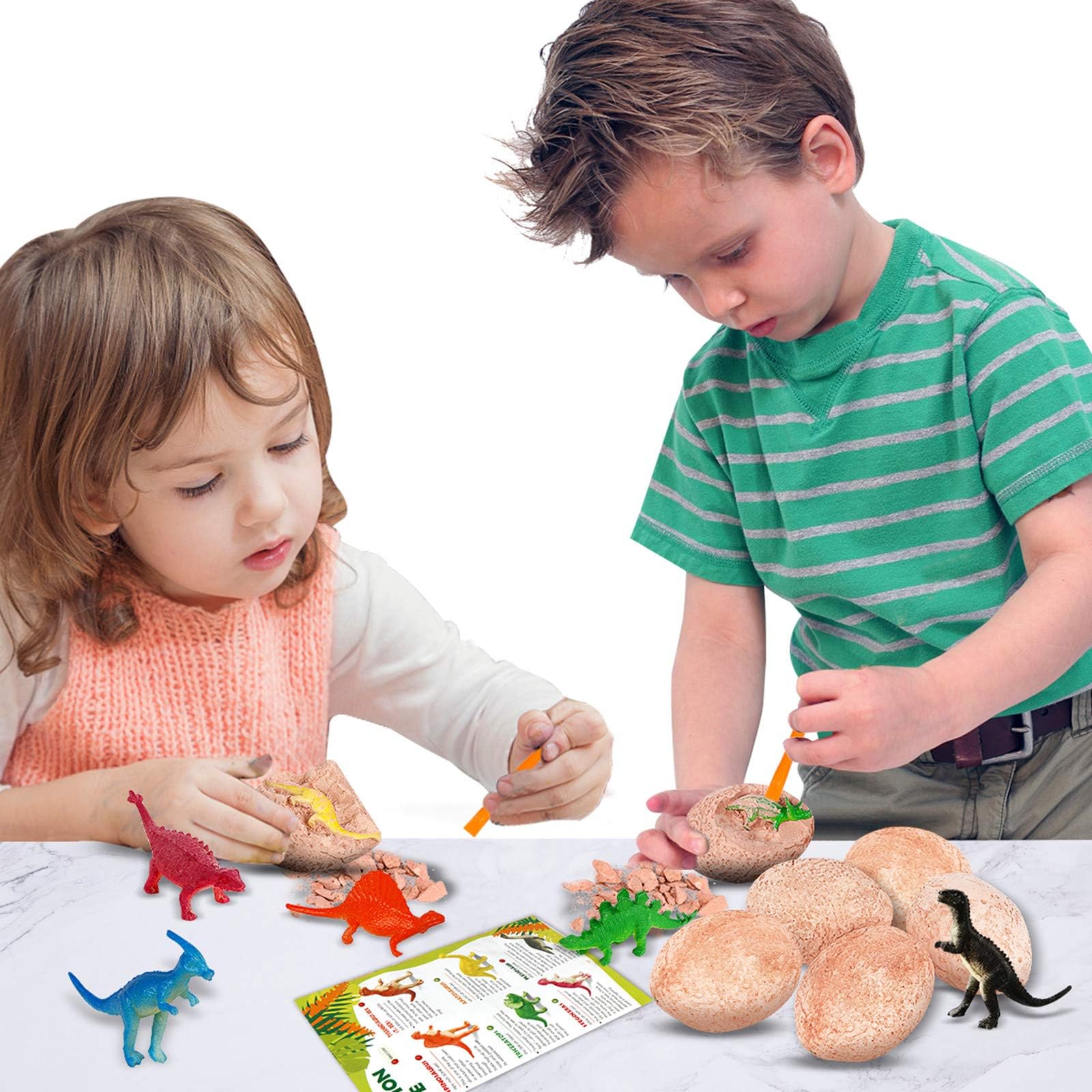 Marysay Dinosaur Eggs Dig It Up Dino Eggs Dig Kit 12 Pack Dinosaur Fossil Excavation Easter Eggs Toys for Age 6 7 8 9 yr Boys Girls Science STEM Toys for Kids Toddlers
