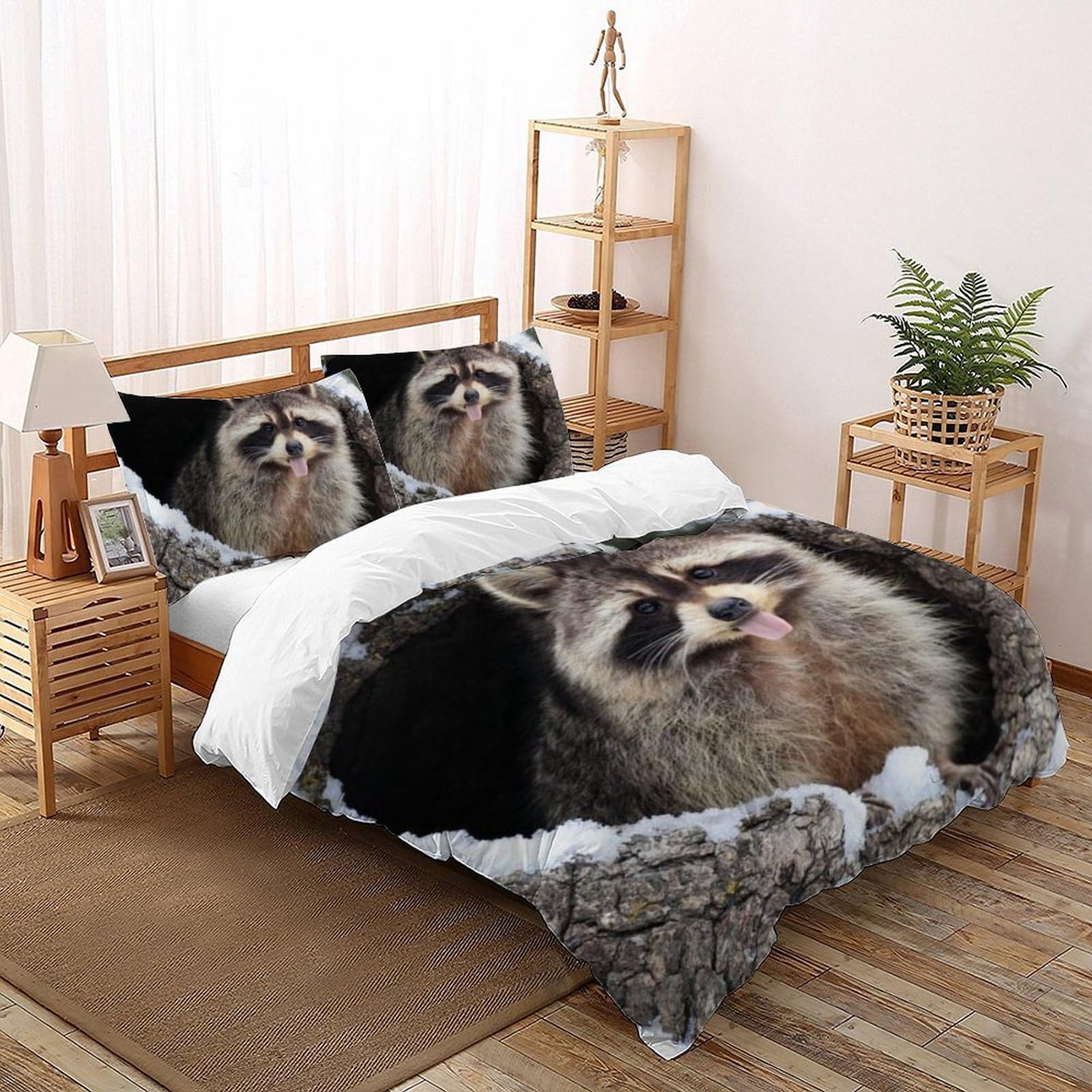 Housse de couette animaux pour chambre enfant parure de lit double 200x200