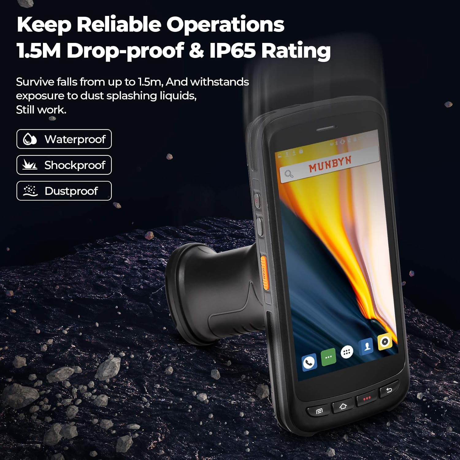 🔥 Flаѕh Sаlе Android 8.1 1D Barcode Scanner Handheld Pistol Grip MUNBYN with Zebra Laser Barcode Reader, 5.2'' IPS FHD Touch Screen, IP65 Rugged Data Terminal, 4G WiFi BT GPS Mobile Computer for Warehouse Shipping