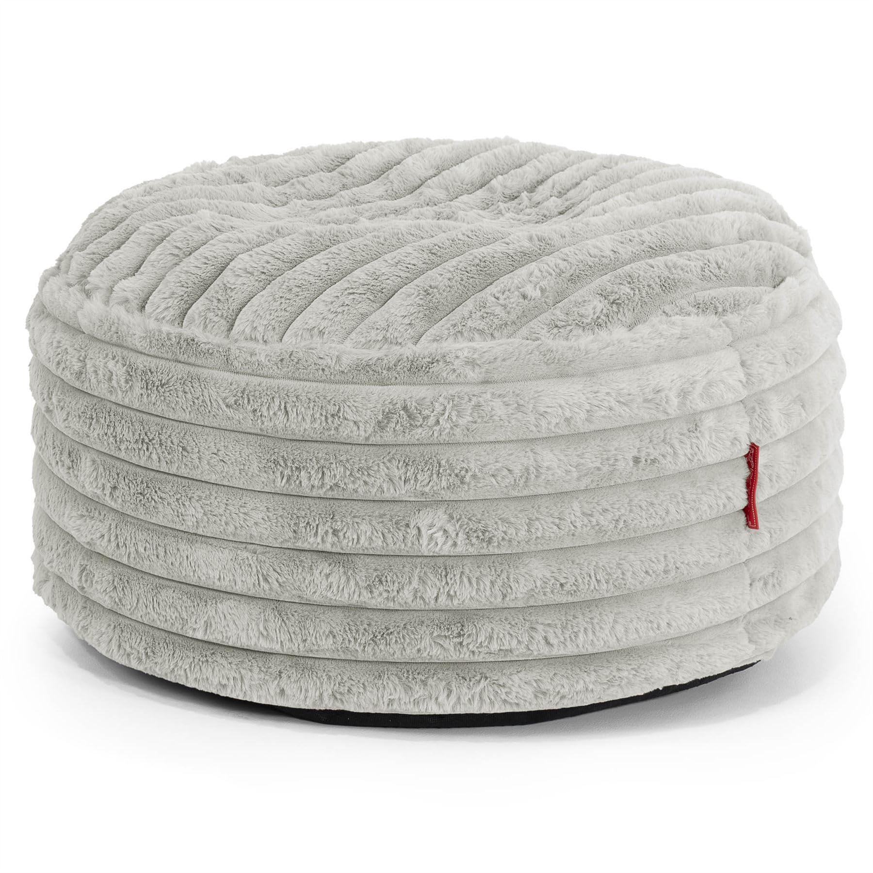 Lounge Pug Round Footstool Bean Bag Pouffe Ribbed Corduory, Large Ottoman Foot Rest, Ultra Plush Cord Sage Green — image 1