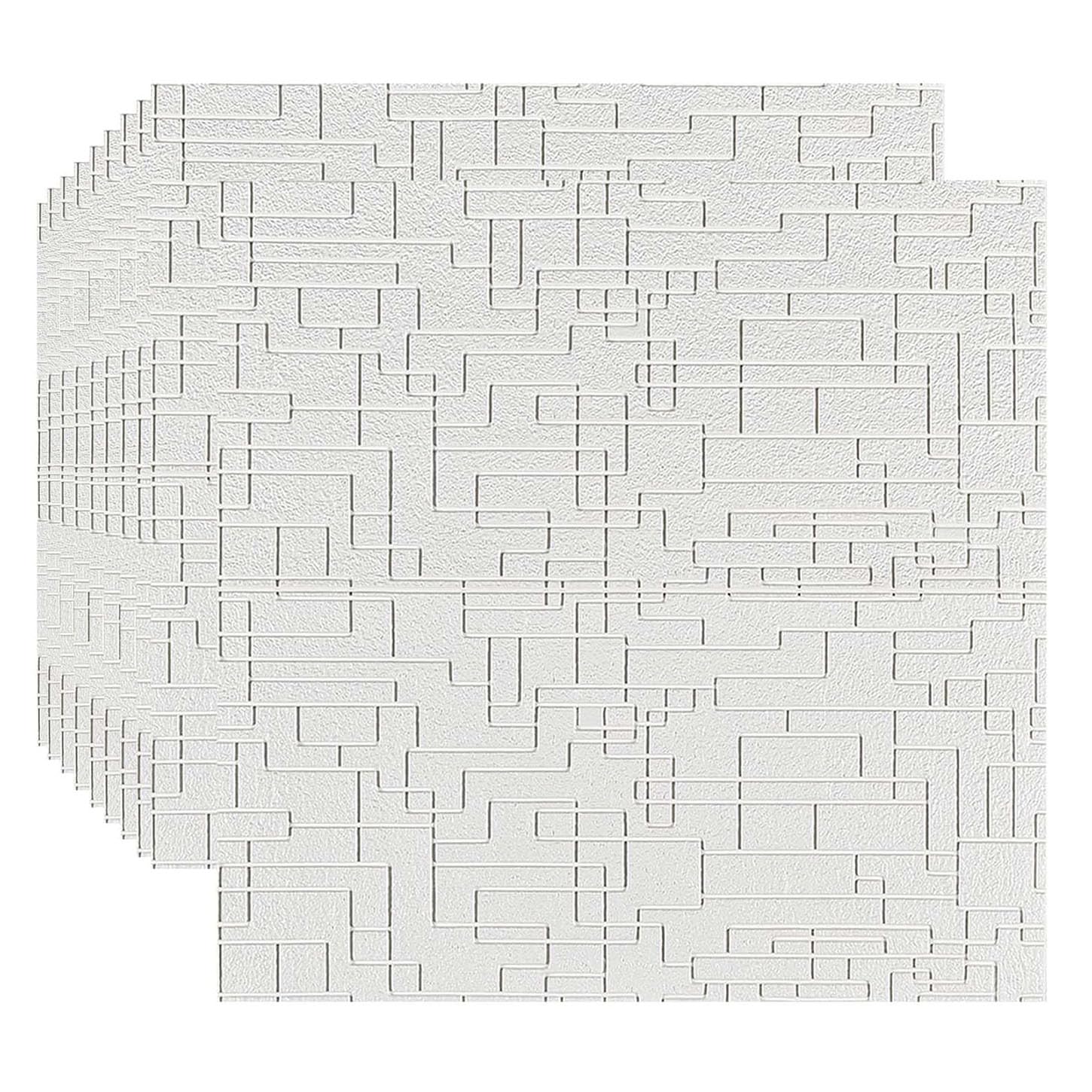 Panneaux muraux 3D lot de 10 briques blanches autocollantes de 70x70 cm