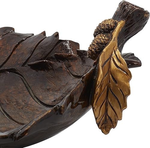 Miniatura 7 de Deco 79 Cuenco decorativo de resina tradicional, tamaño pequeño, bronce