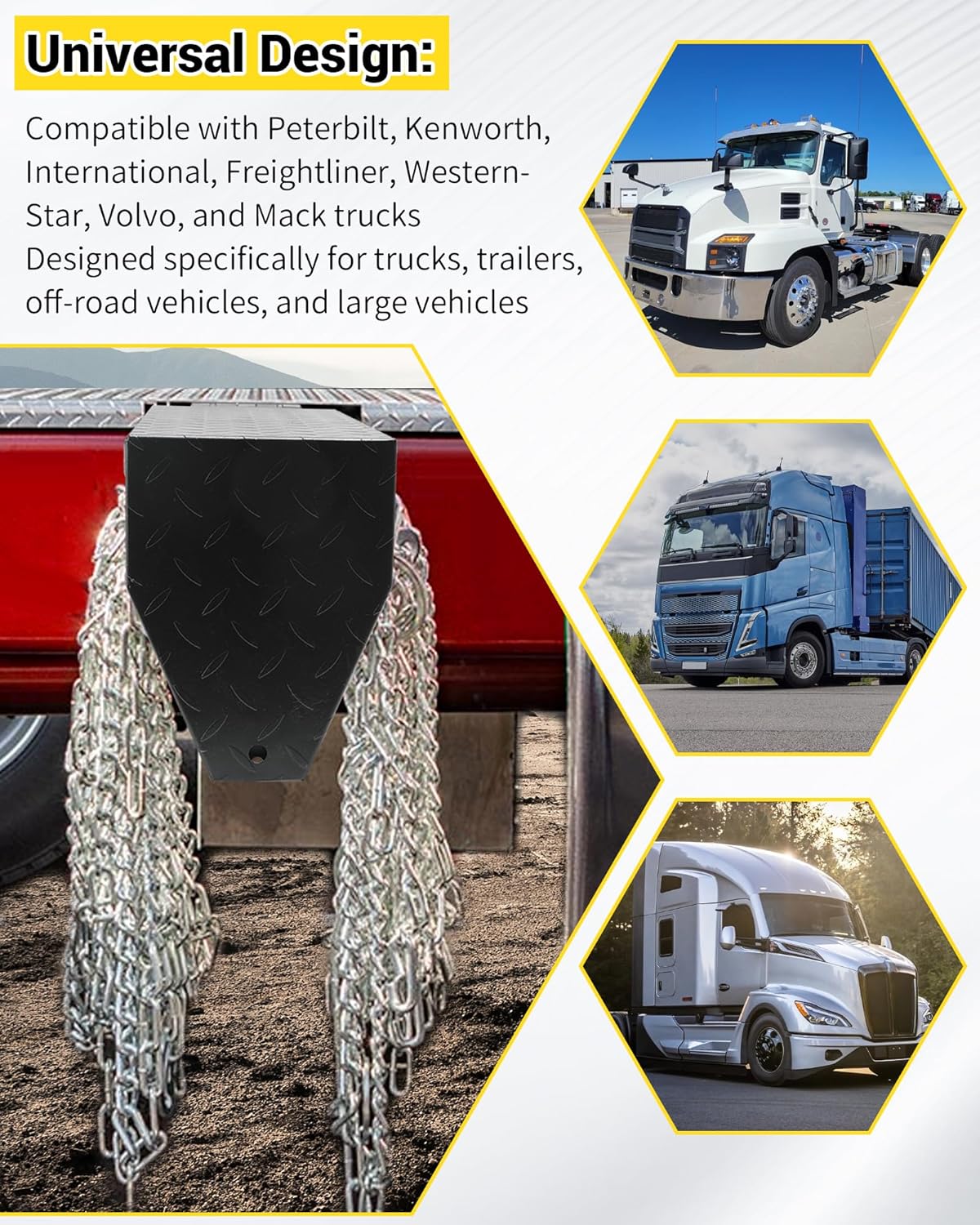 Lockable Truck Chain Rack, 24" Universal Heavy-Duty Tire Chain Hanger, Heavy Chain Carrier Keep Chains Secure on Truck & Trailer