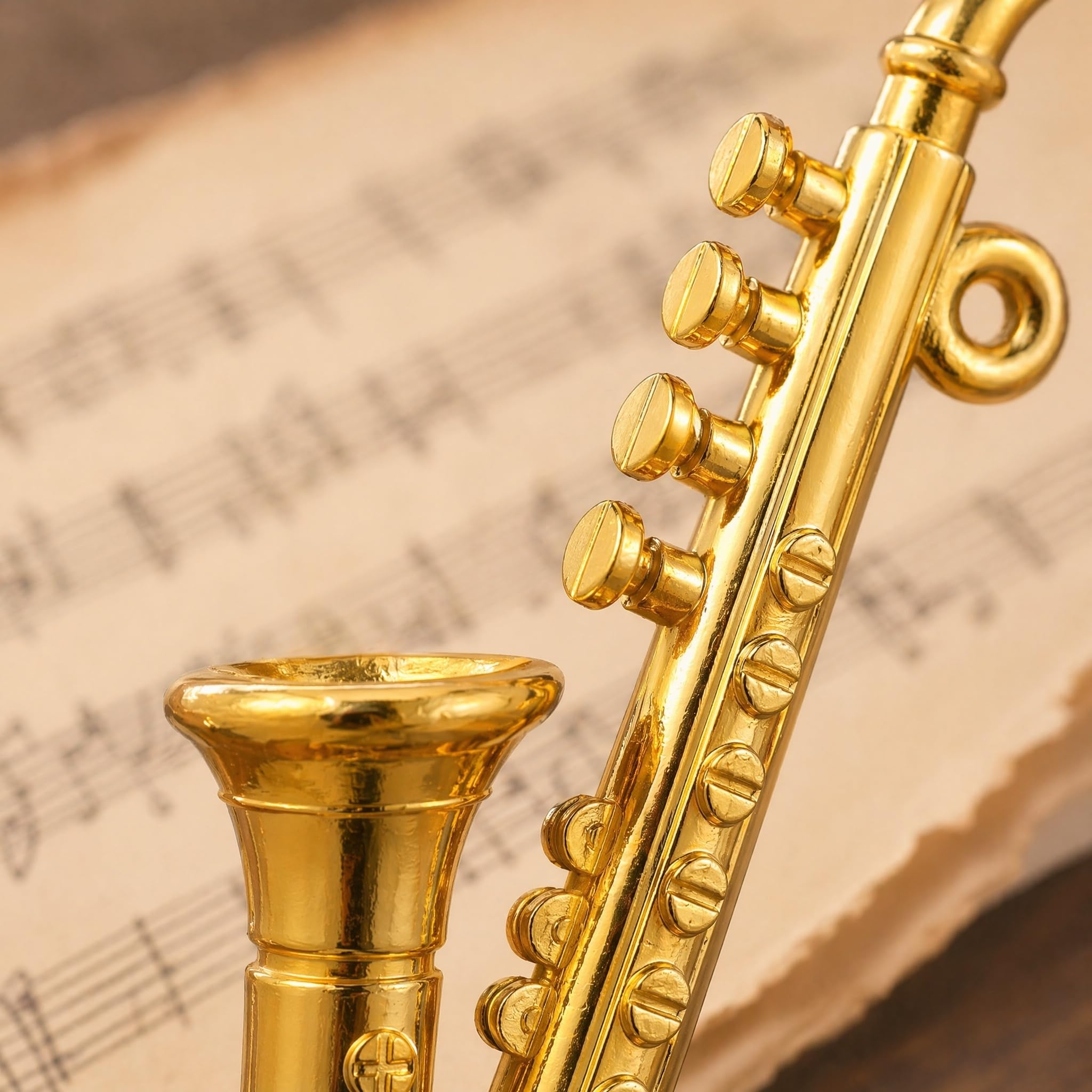 Tenlacum Saxofón Miniatura Dorado De Aleación Para Casa De Muñecas Escala 1:12 – Accesorio Decorativo Musical Para Coleccionistas