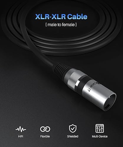 Miniatura 2 de GearIT Cable de micrófono XLR a XLR (150 pies, 1 unidad) XLR macho a hembra, cable XLR blindado equilibrado de 3 pines para mezclador de micrófono,