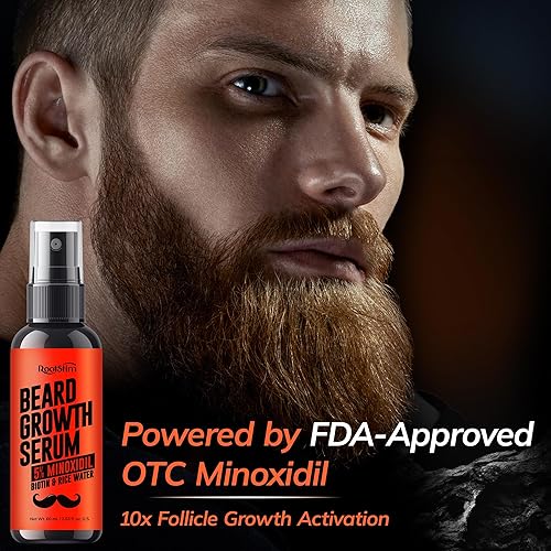 Miniatura 2 de Suero para el crecimiento de la barba de minoxidil al 5% para hombres Spray para el crecimiento del cabello con biotina y agua de arroz - Aceite