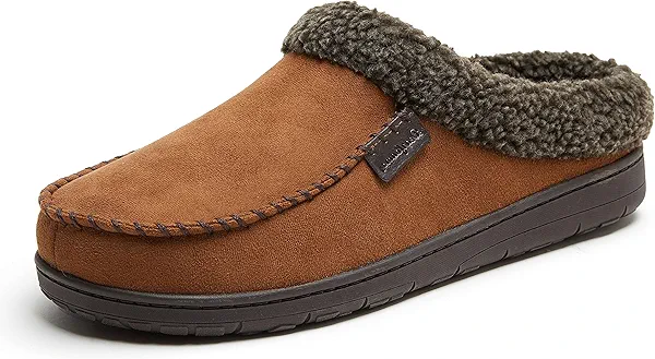 Dearfoams Men’s Brendan Indoor/Outdoor Breathable Memory Foam Clog House Shoe with Wide Widths Slipper