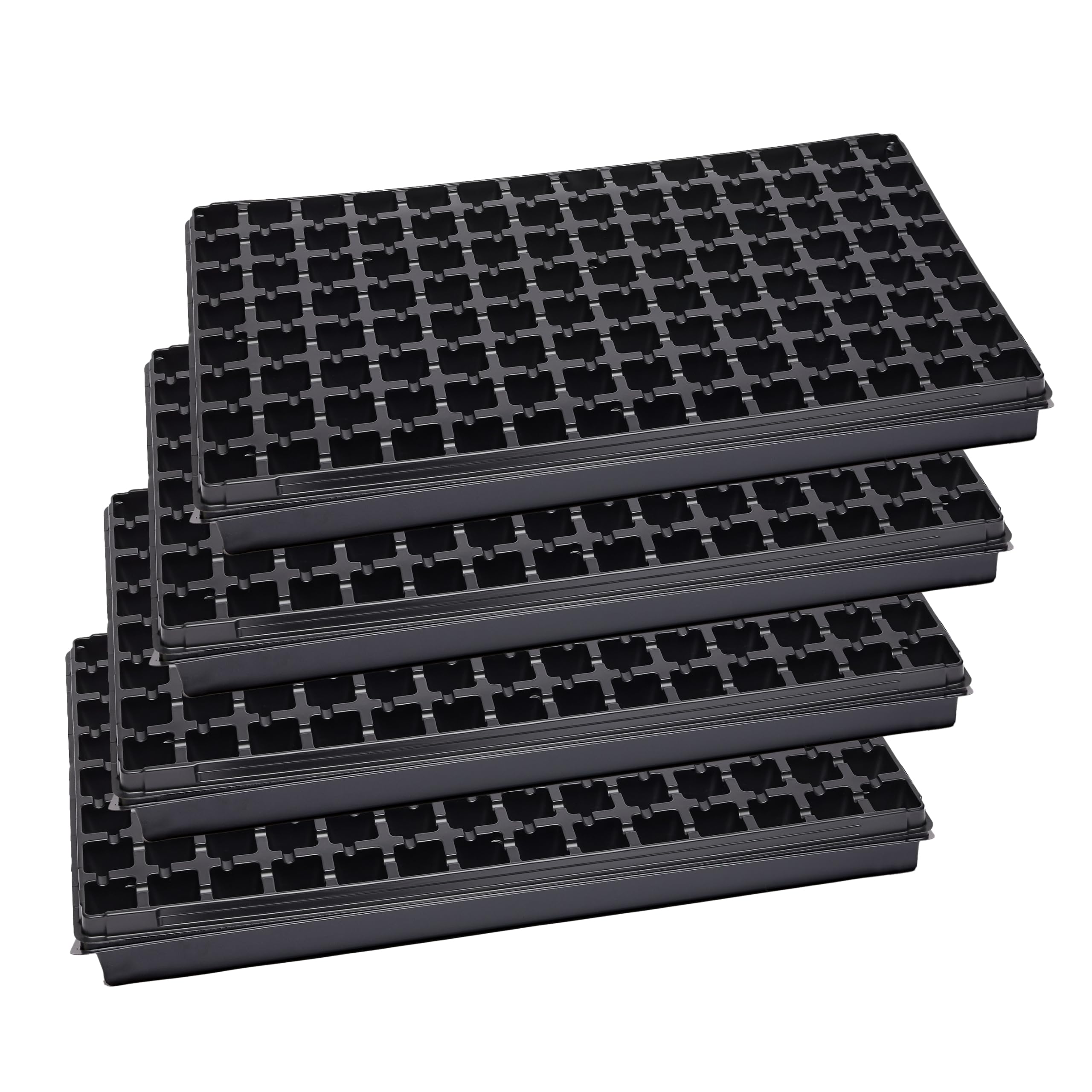 Garronda Confezione da 4 Semenzaio germinazione Vassoio Germinazione per Semi di Coltivazione di Piante da Interno Mini Serra GD-0066 (53x32 cm; 112 Cellule; Nero)