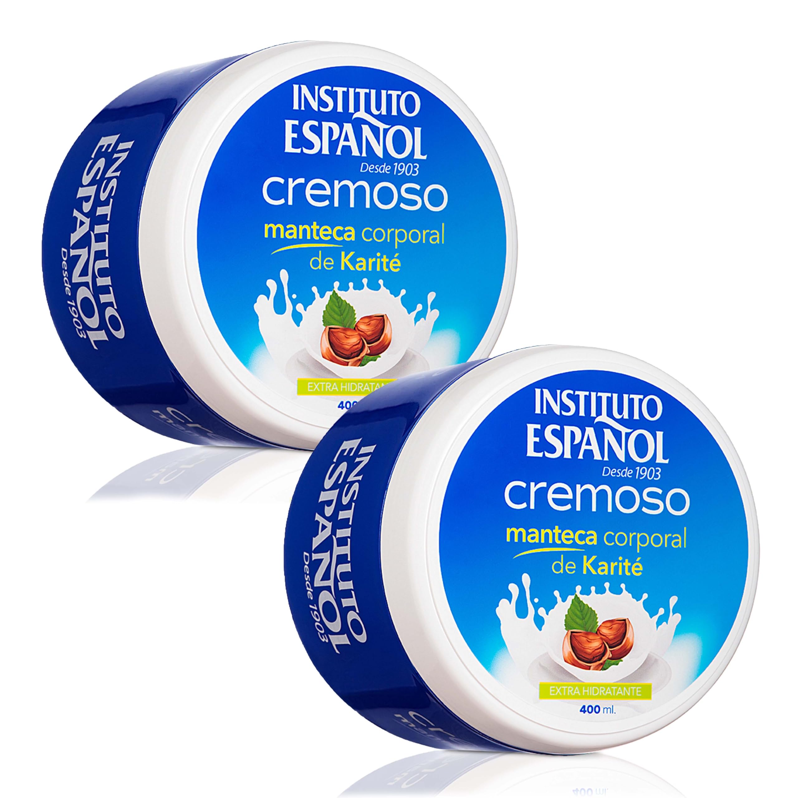 Instituto Español Crema Hidratante Corporal con vitamina A, D, E, F | Crema con manteca de karité | Crema hidratante cuerpo | Cuidado de la piel seca y agrietada, Set 800ml