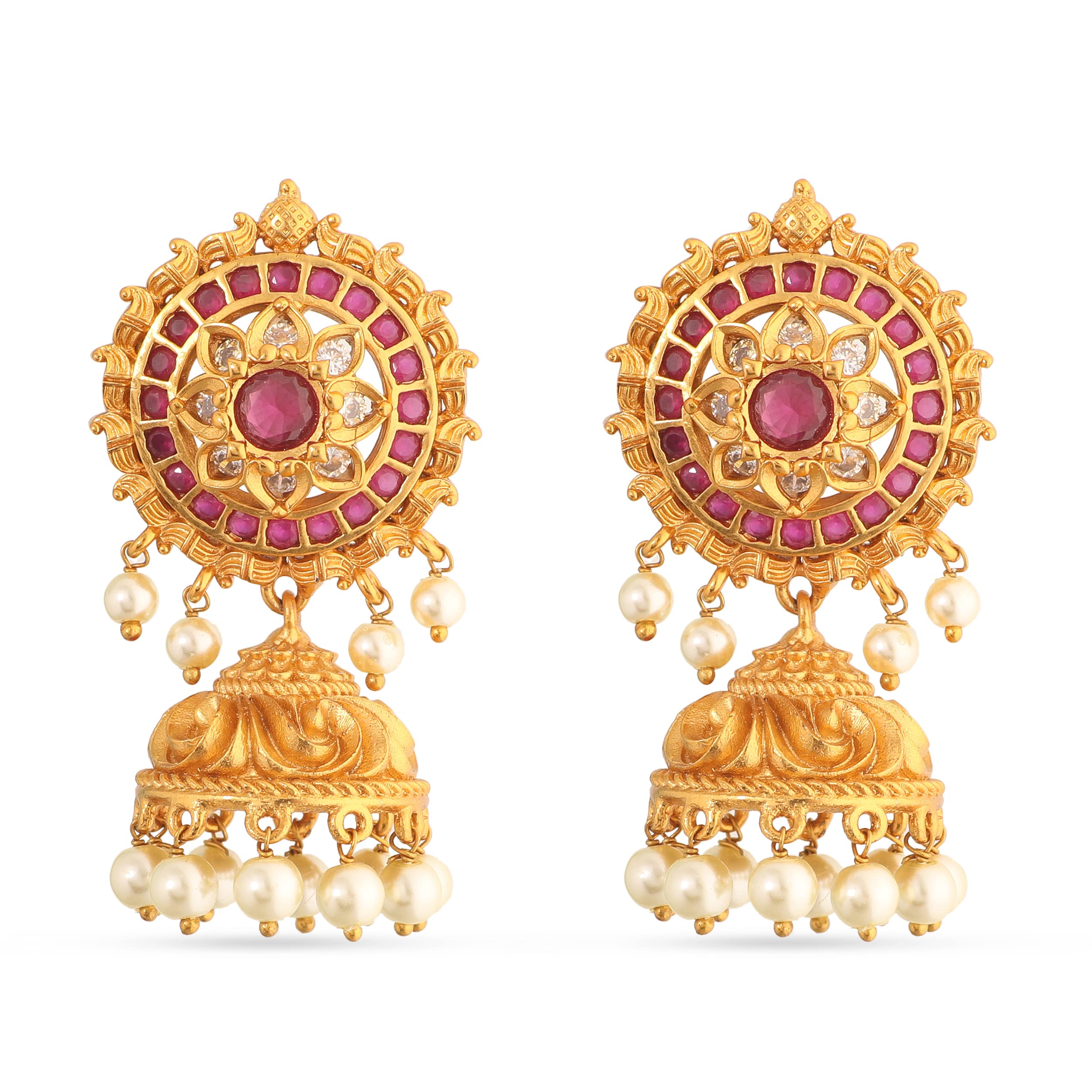 Tarinika Antique Gold Plated Janaki Earrings with Floral Design - Indian Earrings for Women Perfect for Ethnic occasions | Traditional Earrings For Women | 1 Year Warranty* (B08QNDGT6M) Amazon Price History, Amazon Price Tracker