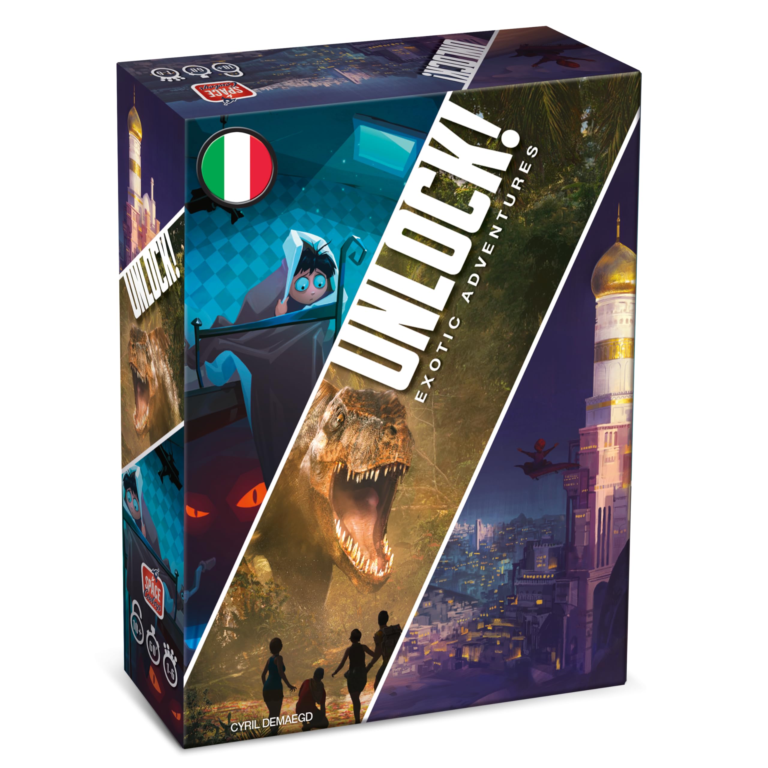 Asmodee - Unlock! : Exotic Adventures - Jeu de société avec Application, Escape Room, 1 à 6 Joueurs, 10 Ans et Plus, édition en Italien