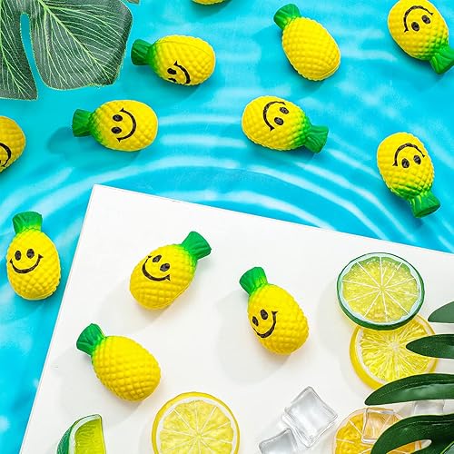 Miniatura 4 de 30 unidades de bolas de estrés de piña, sonríe piña, bolas para apretar, juguete para aliviar el estrés de la fruta para el ejercicio de los dedos,