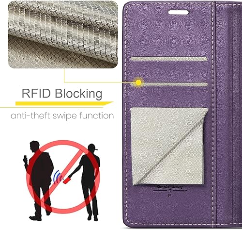 Miniatura 6 de Funda tipo cartera para Samsung Galaxy Note 20 5G con bloqueo RFID, soporte para tarjetas de crédito, de piel sintética, función atril, a prueba de