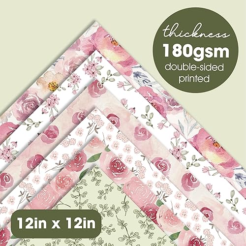 Miniatura 2 de Spring Vintage - Paquete de bloc de papel de doble cara de 12 x 12 pulgadas, 36 hojas, para hacer tarjetas, planificador, decopage, suministros