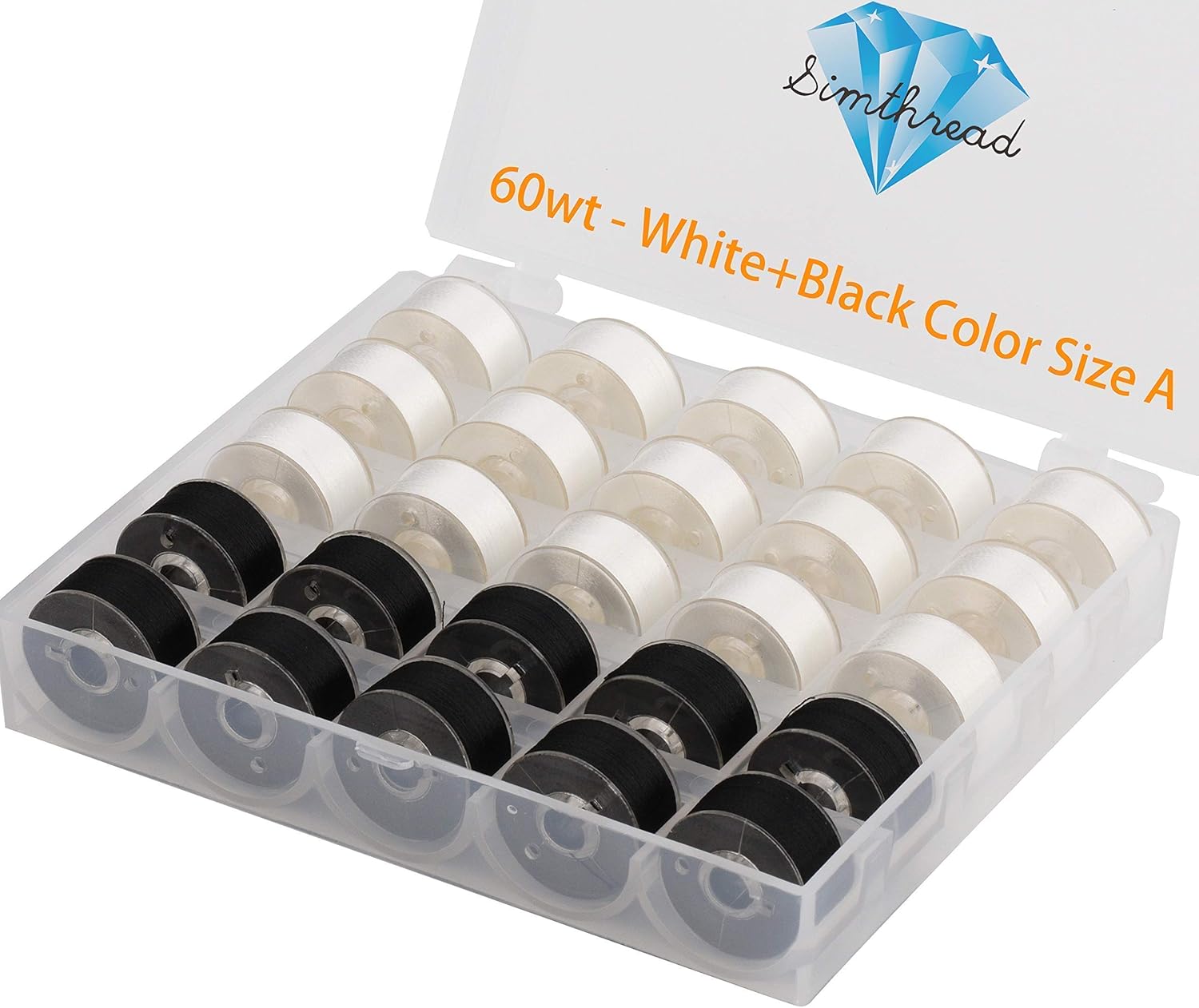 Simthread Embroidery Thread Essential Pack Bundle - Brother 63 Colors Kit & Assorted Prewound Bobbins