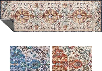 GelPro Nevermove Artisan Machine-Washable Chenille Textured GellyGrippers, 24x76, Taryn Wildberry Rug Only