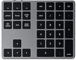 Satechi Teclado Numérico Estendido Bluetooth - Teclado numérico fino recarregável de 34 teclas - Para M2/M1 MacBook Pro/Air, M2/M1 iPad Pro/Air, M2 Mac Mini, iMac M1 (Cinza Espacial)