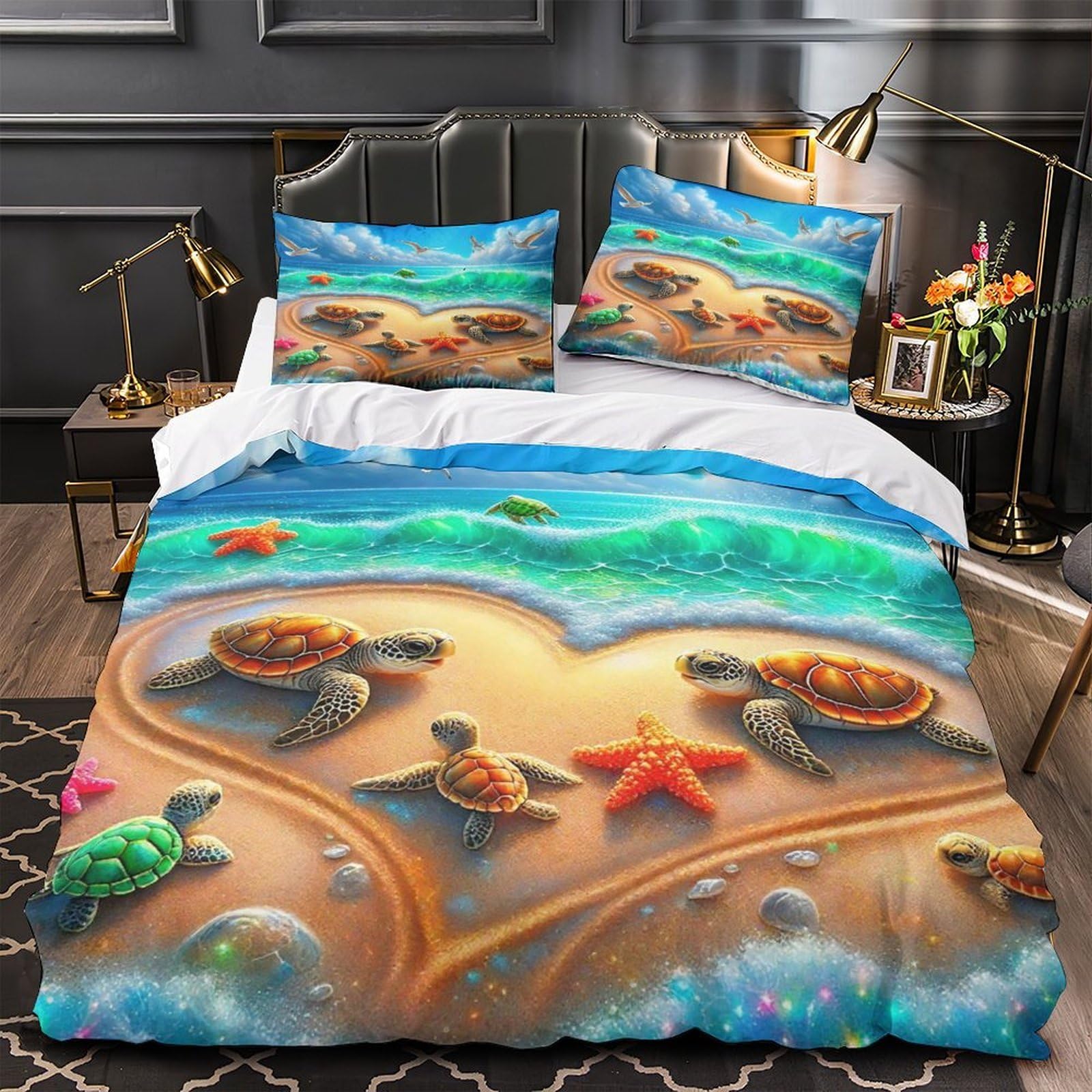 Parure de lit tortue de mer en 3D pour transformer la chambre des enfants