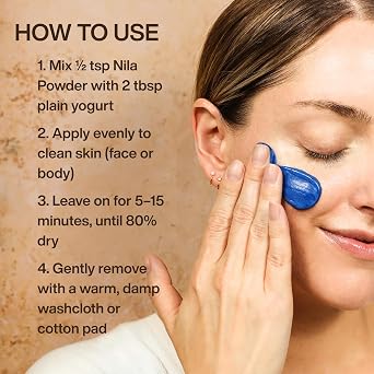 Moroccan Mchicha Moroccan Nila Powder for Skin, Nila Mask with Instructions, Moroccan Skin Care, 30 grams