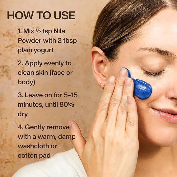 Moroccan Mchicha Moroccan Nila Powder for Skin, Nila Mask with Instructions, Moroccan Skin Care, 30 grams