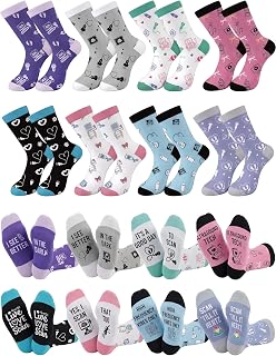 Glitopper Sonographer Stretch Socks Set Funny Ultrasound Tech Medical Themed Gift for Radiology Nurses Doctors Medical Staff