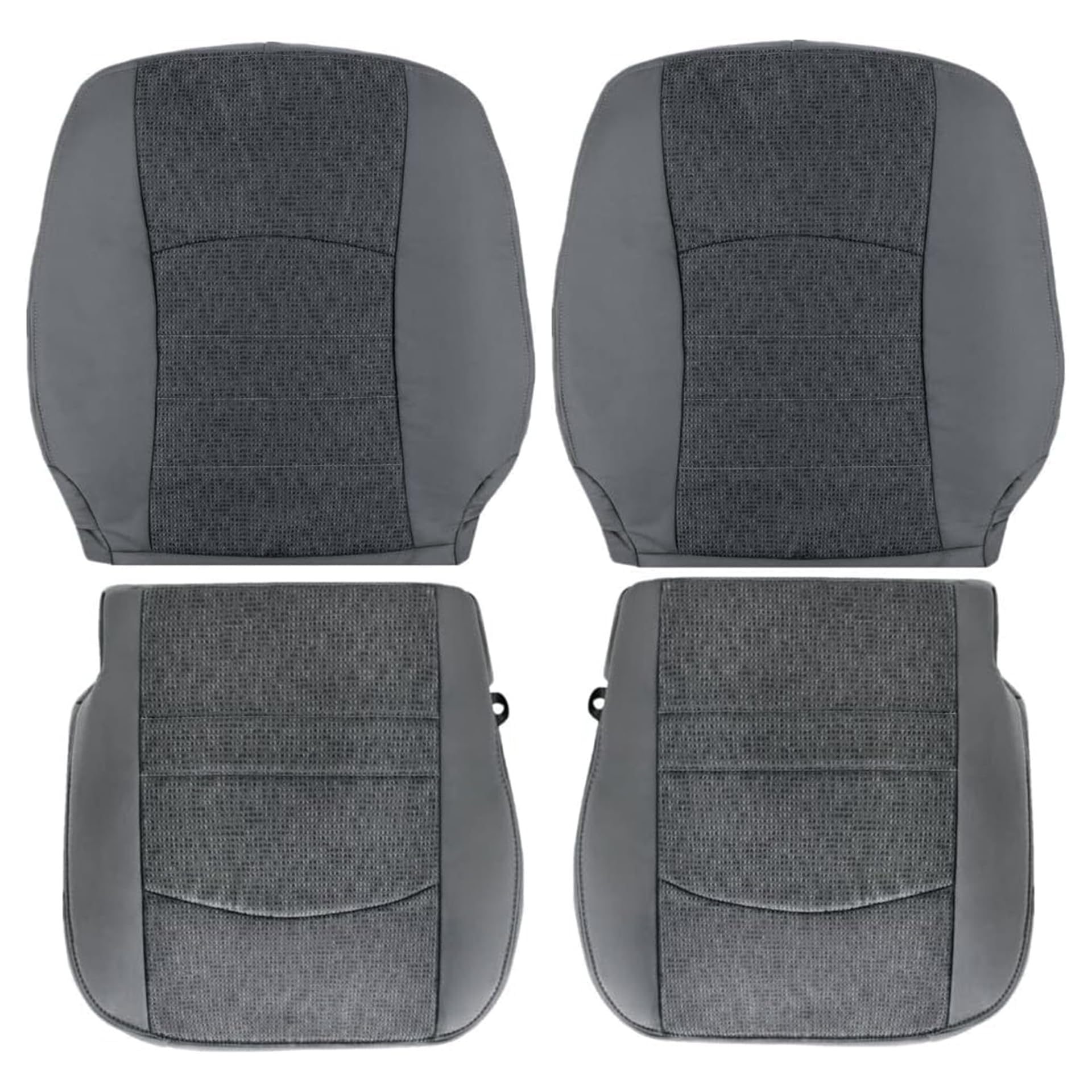GXARTS Driver and Passenger Side Bottom Lower and Top Lean Back Replacement Cloth Seat Cover Diesel Gray X8 Compatible with Dodge Ram 1500 2500 3500 4500 5500 2013 2014 2015 2017 2018