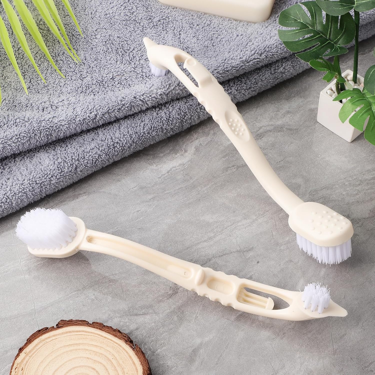 ORFOFE 2pcs Strong Construction Shoe Brush Soft Bristle for Laundry Shoes Easy Storage Multi-Functional Kitchen Sink Groove Cleaning Brush