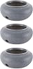 HC Companies Versatile 21 Inch Round Natural Decorative Plastic Outdoor Garden Hose Storage Pot with Side Hole, Granite 3 Pack