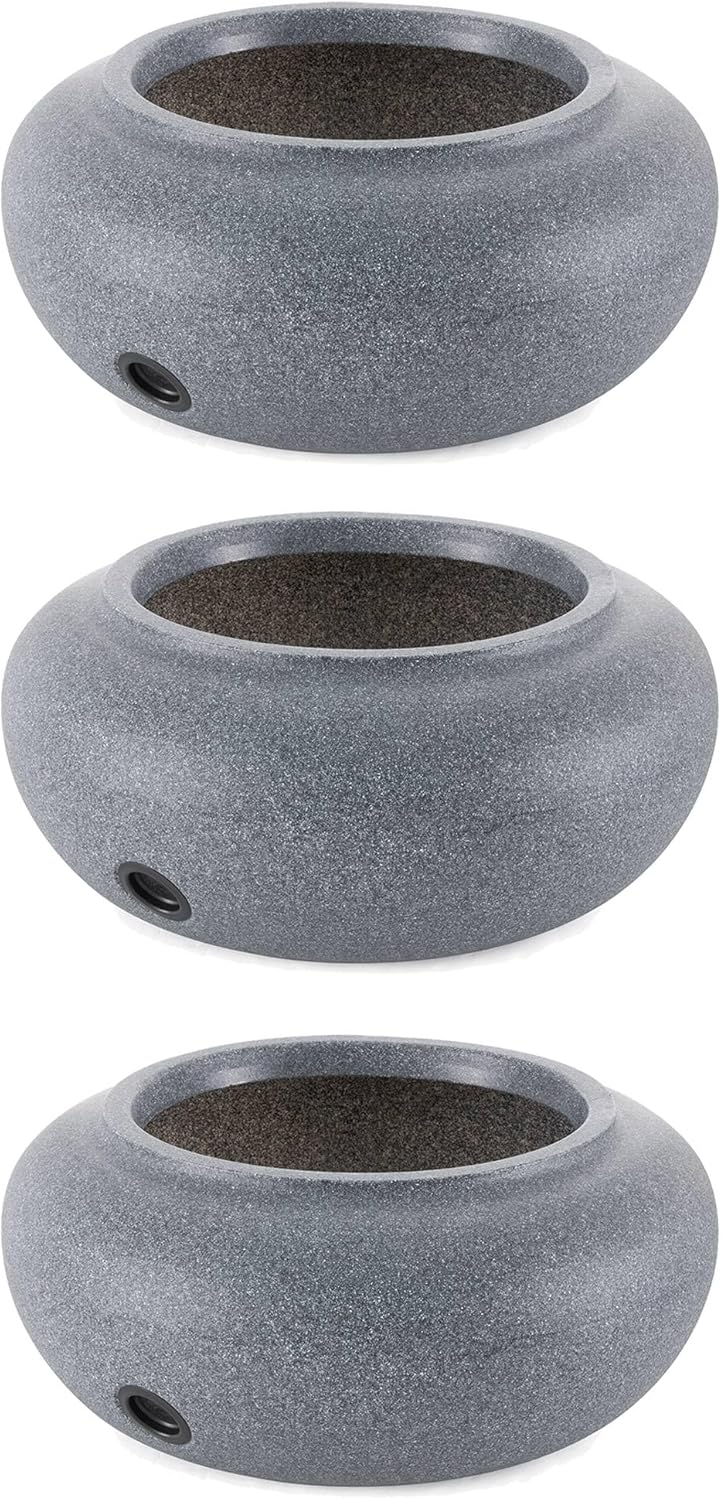 The HC Companies 21 Inch Diameter Lightweight Garden Hose Storage Pot for 75 to 100 Ft Hoses, Pairs w/Terrazzo Series Pots, Terra Cotta (2 Pack)