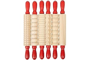 Mini Textured Wooden Rolling Pins for Imaginative Playdough Creations