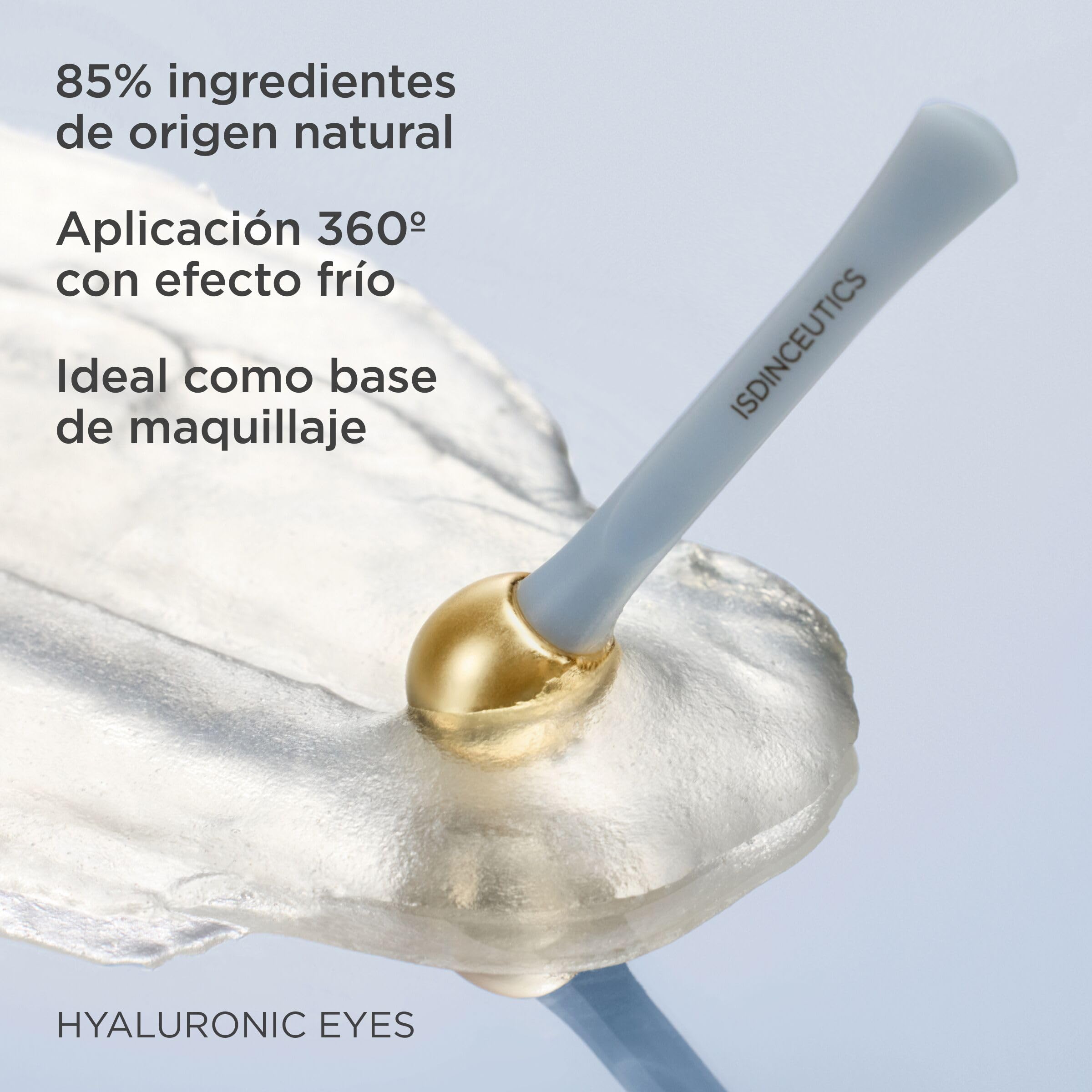 ISDIN Isdinceutics Hyaluronic Eyes, Contorno De Ojos Hidratante Con Ácido Hialurónico, Efecto Refrescante Y Descongestionante, +180% De Hidratación En 2 Horas, Probado Oftalmológico - 15 g