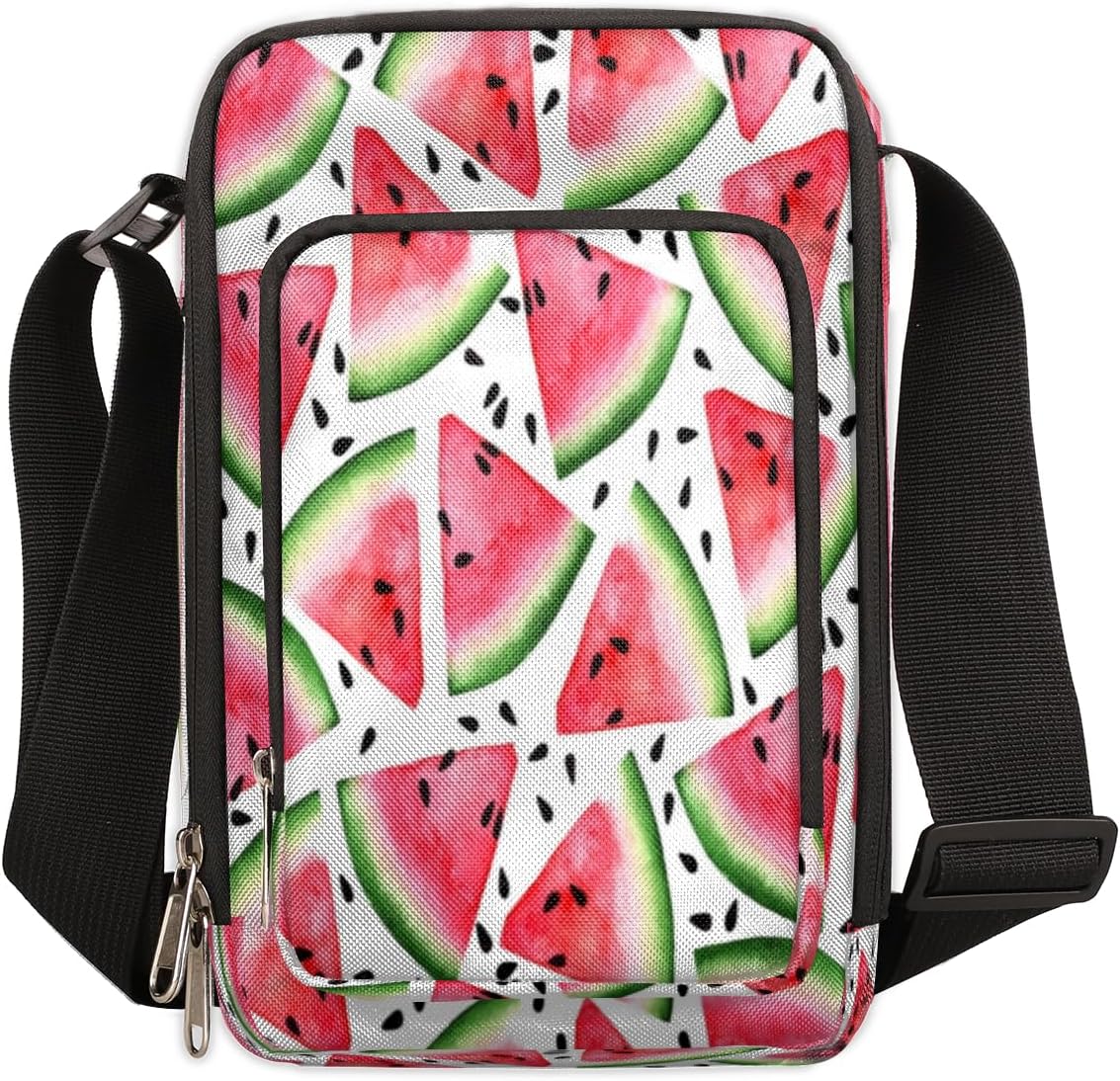 Red Pink Watermelon Crossbody Bag Small Sling Bag for Women and Men with Adjustable Shoulder Strap and Zipper Waterproof Fanny Pack for Working Traveling Hiking