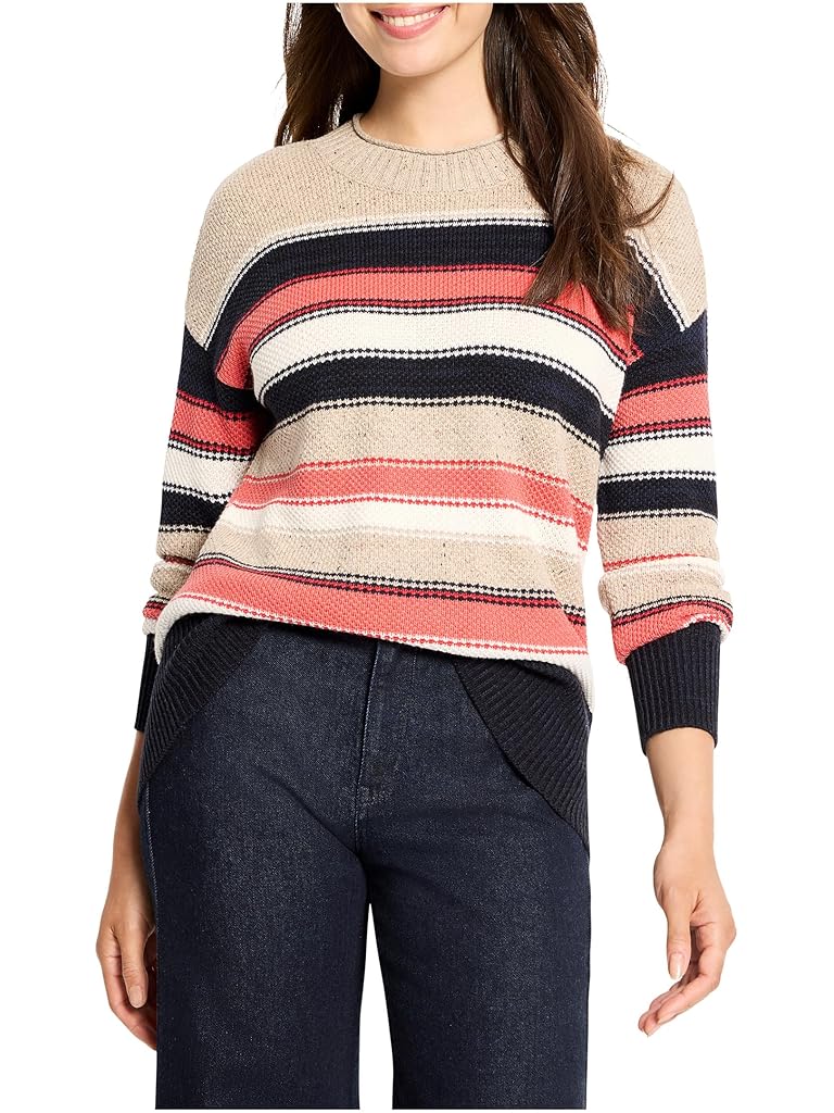 Red NIC+ZOE Petite Nep Knit Striped Sweater