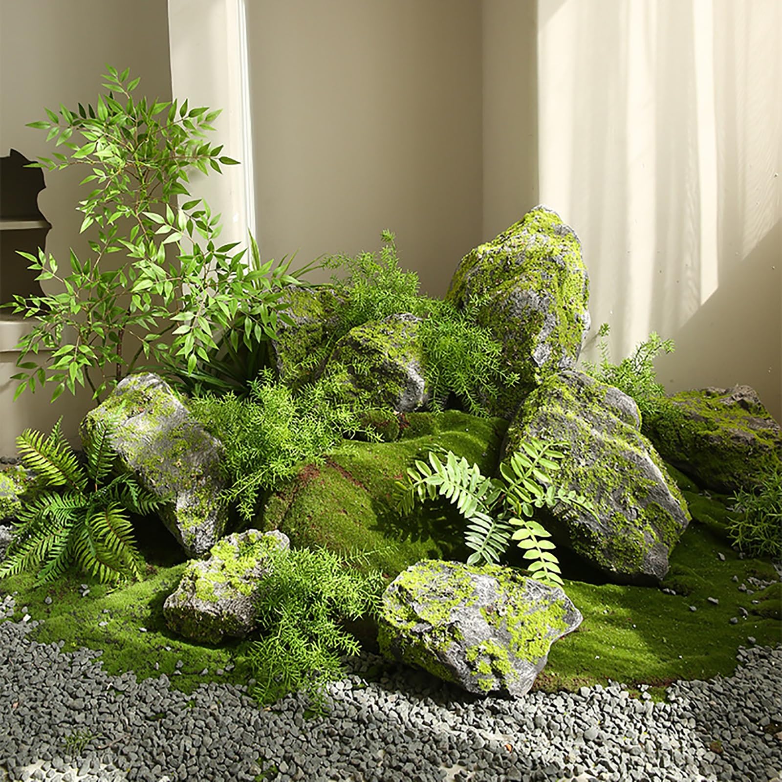 Roccias Finta da Esterno – Sasso Decorativo Leggero in Schiuma PU, Realistico e Resistente per Giardino, Balcone o Spazi Esterni(21x10x21cm/8.2x3.9x8.2in)