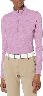 Women's L/S Peached Heather 1/4 Zip Mock