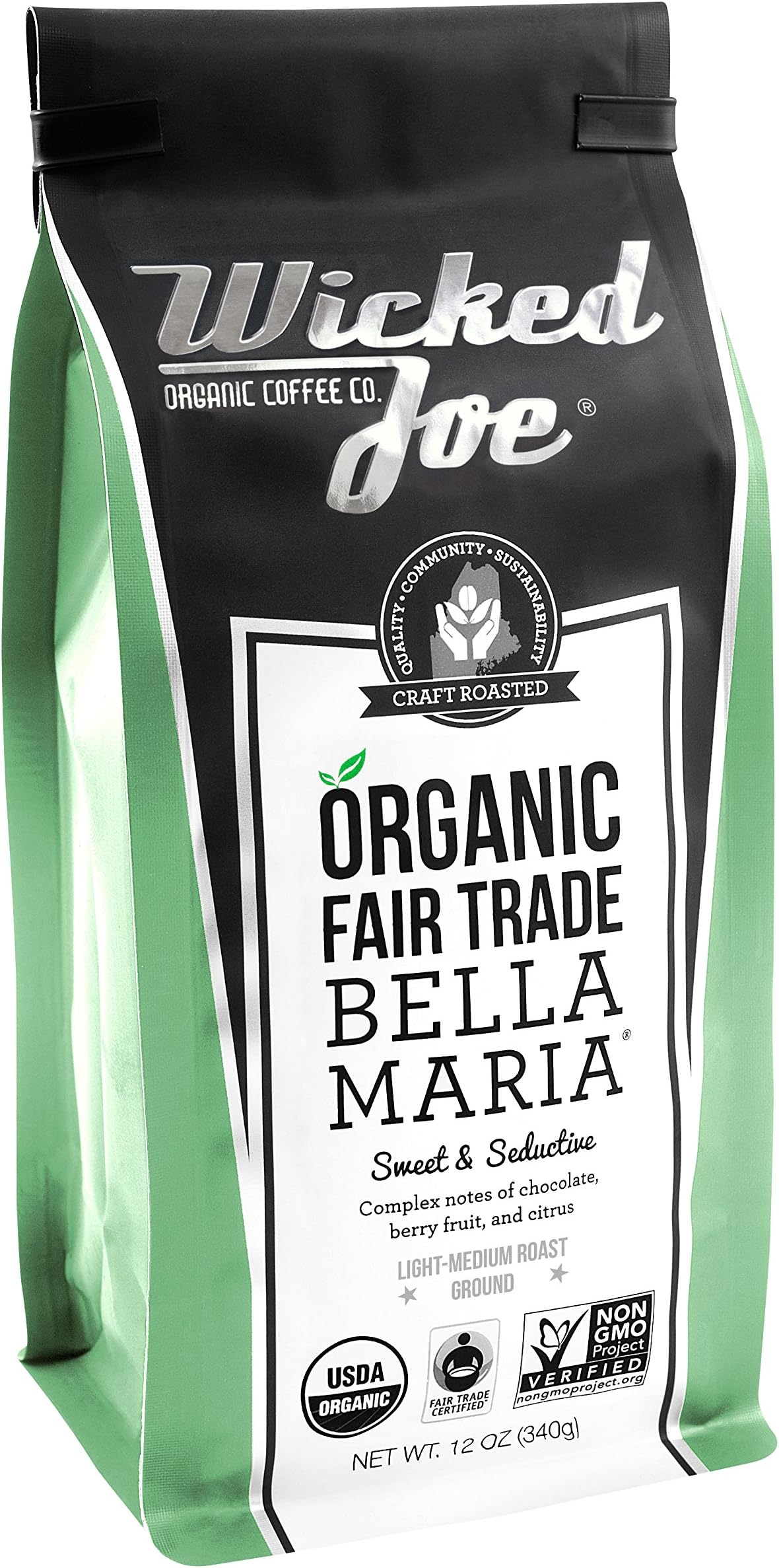 Coffee Bella Maria Ground, 12 oz, Light Green
